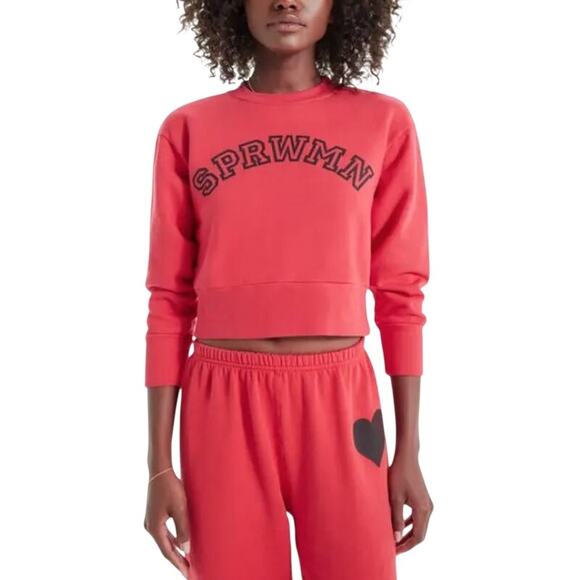 Sprwmn Other - Sprwmn Cozy Red Logo Shrunken Sweatshirt Size M